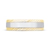 Thumbnail Image 3 of Engraved Edge Wedding Band 10K White Two-Tone 6.1mm