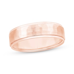 Brushed Wedding Band 10K Rose Gold 6mm