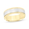 Thumbnail Image 1 of Brushed Center Wedding Band 10K Two-Tone Gold 7mm