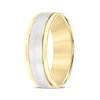 Thumbnail Image 2 of Brushed Center Wedding Band 10K Two-Tone Gold 7mm