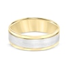 Thumbnail Image 3 of Brushed Center Wedding Band 10K Two-Tone Gold 7mm