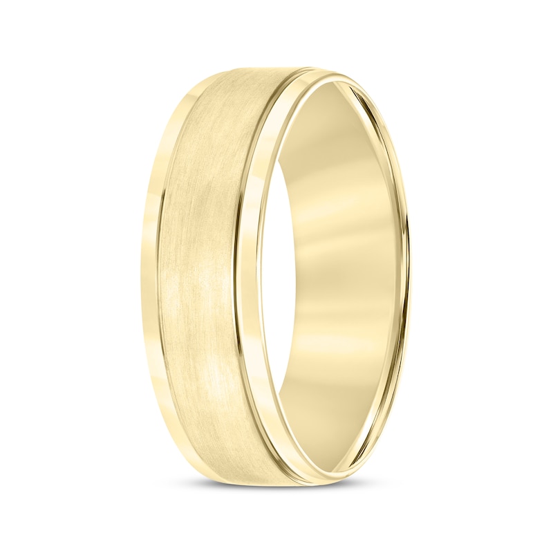 Main Image 2 of Brushed Center Wedding Band 10K Yellow Gold 7mm