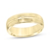 Thumbnail Image 1 of Swiss Cut Brushed Wedding Band 10K Yellow Gold 6mm