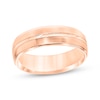 Thumbnail Image 1 of Swiss Cut Brushed Wedding Band 10K Rose Gold 6mm