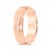 Thumbnail Image 2 of Swiss Cut Brushed Wedding Band 10K Rose Gold 6mm