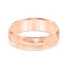 Thumbnail Image 3 of Swiss Cut Brushed Wedding Band 10K Rose Gold 6mm