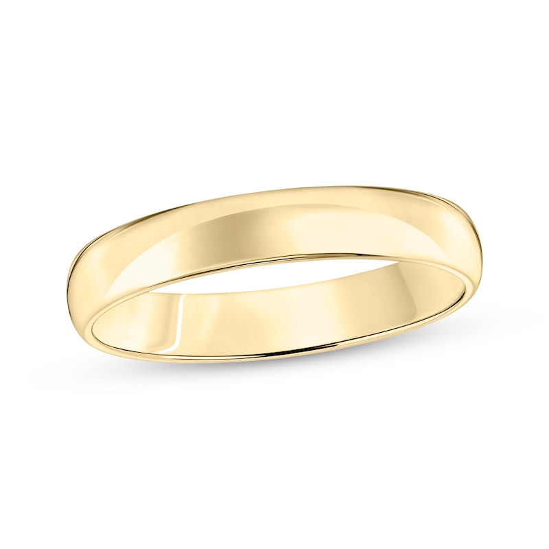Domed Wedding Band 18K Yellow Gold 4mm