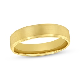 Adore Beveled Edge Wedding Band 14K Yellow Gold 5mm