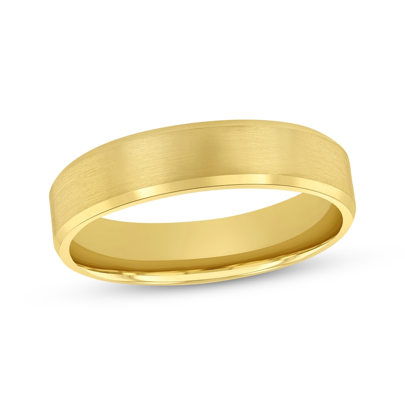 Main Image 1 of Beveled Edge Wedding Band 14K Yellow Gold 5mm