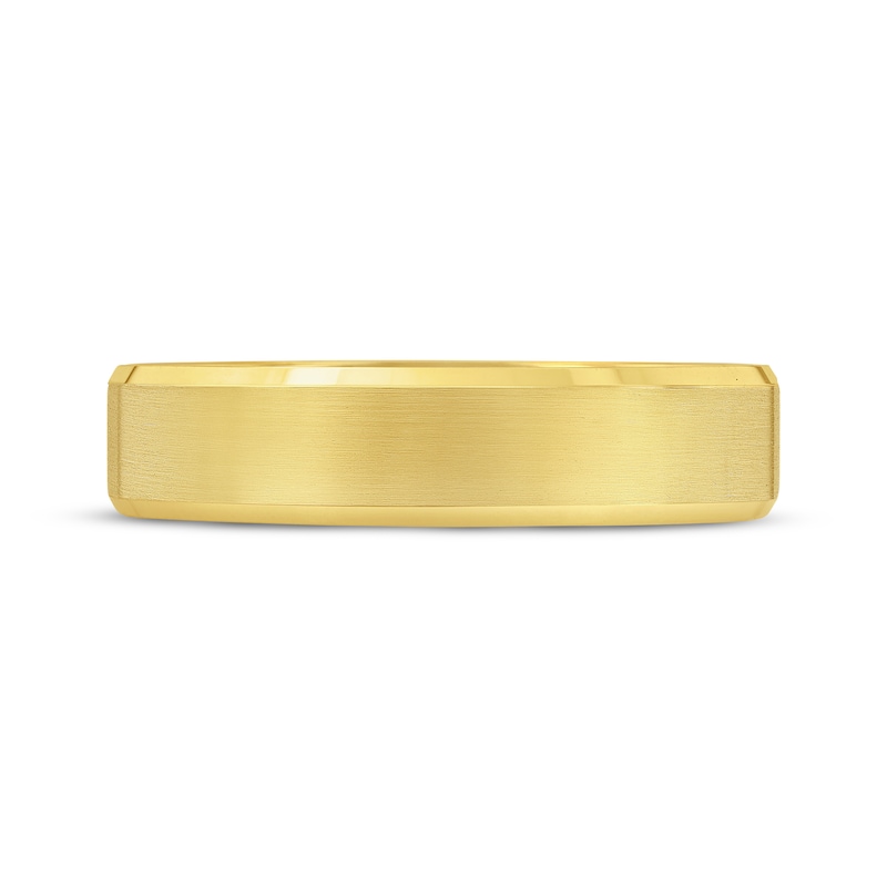 Main Image 3 of Beveled Edge Wedding Band 14K Yellow Gold 5mm