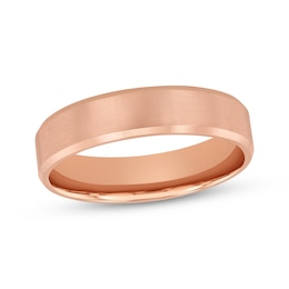 Adore Beveled Edge Wedding Band 14K Rose Gold 5mm