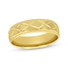 Thumbnail Image 1 of Geometric Diamond-Cut Wedding Band 10K Yellow Gold 6mm