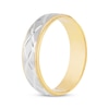 Thumbnail Image 2 of Geometric Diamond-Cut Wedding Band 10K Two-Tone Gold 6mm