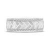 Thumbnail Image 3 of Patterned & Rope-Edged Wedding Band 10K White Gold 8mm