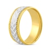 Thumbnail Image 2 of Patterned & Rope-Edged Wedding Band 10K Two-Tone Gold 8mm