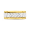 Thumbnail Image 3 of Patterned & Rope-Edged Wedding Band 10K Two-Tone Gold 8mm