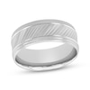 Thumbnail Image 1 of Diagonal Pattern Wedding Band 10K White Gold 8mm