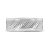 Thumbnail Image 3 of Diagonal Pattern Wedding Band 10K White Gold 8mm