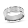 Thumbnail Image 1 of Hammered & Rope-Edged Wedding Band 10K White Gold 8mm