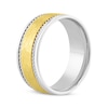 Thumbnail Image 2 of Hammered & Rope-Edged Wedding Band 10K Two-Tone Gold 8mm