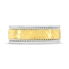 Thumbnail Image 3 of Hammered & Rope-Edged Wedding Band 10K Two-Tone Gold 8mm