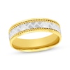 Thumbnail Image 1 of Patterned & Rope-Edged Wedding Band 10K Two-Tone Gold 6mm