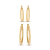 Thumbnail Image 2 of Diamond-Cut & Polished Hoop Earrings Set 10K Yellow Gold