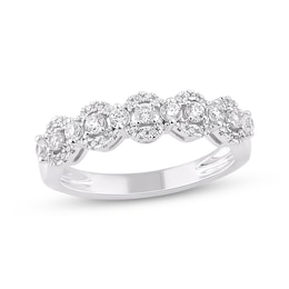 Diamond Scalloped Fashion Ring 1/2 ct tw 14K White Gold