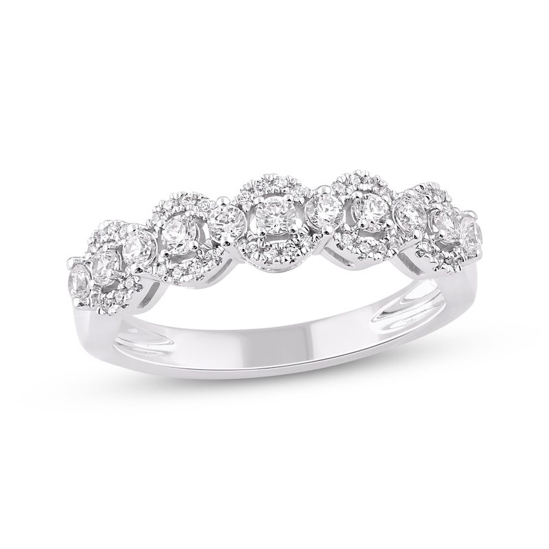 Main Image 1 of Diamond Scalloped Fashion Ring 1/2 ct tw 14K White Gold