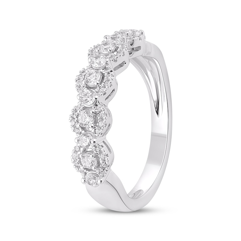 Main Image 2 of Diamond Scalloped Fashion Ring 1/2 ct tw 14K White Gold