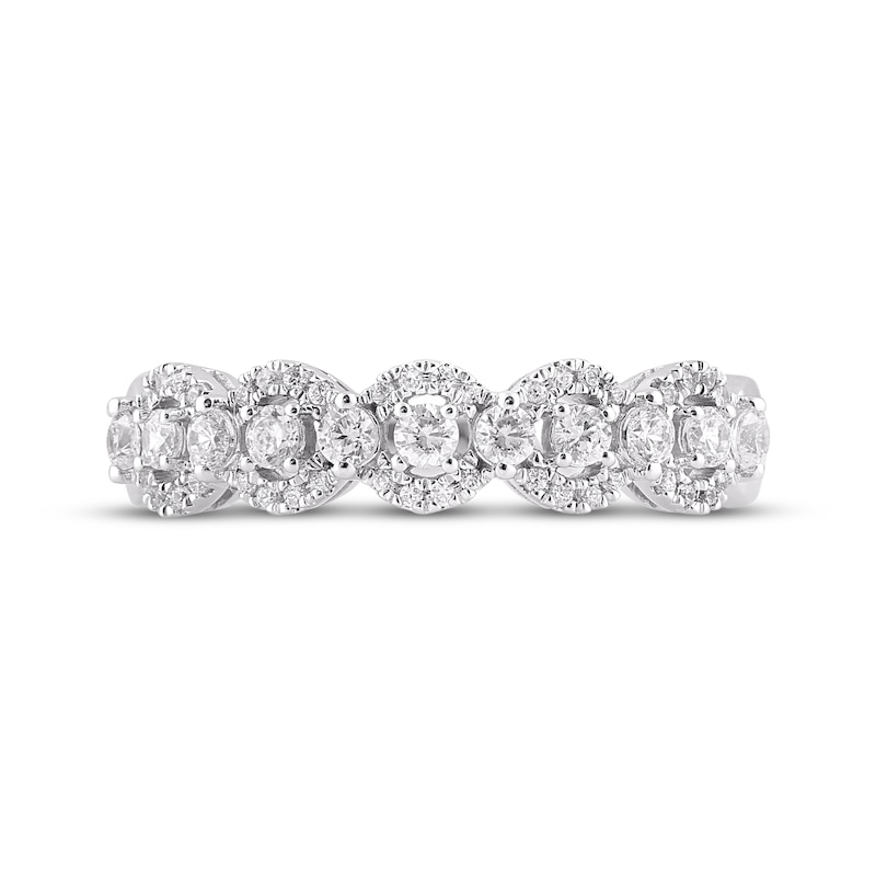 Main Image 3 of Diamond Scalloped Fashion Ring 1/2 ct tw 14K White Gold