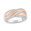 Thumbnail Image 1 of Diamond Multi-Row Crossover Ring 1/3 ct tw 14K Two-Tone Gold