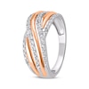 Thumbnail Image 2 of Diamond Multi-Row Crossover Ring 1/3 ct tw 14K Two-Tone Gold