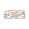 Thumbnail Image 3 of Diamond Multi-Row Crossover Ring 1/3 ct tw 14K Two-Tone Gold