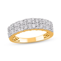 Diamond Two-Row Fashion Ring 1 ct tw 14K Yellow Gold