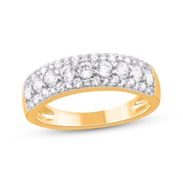 Diamond Three-Row Fashion Ring 1 ct tw 14K Yellow Gold