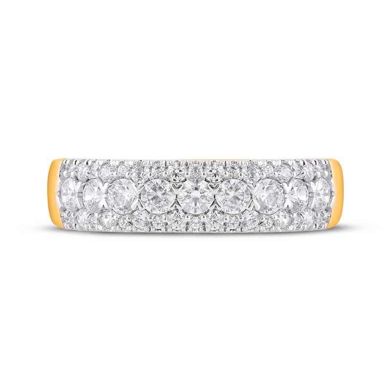 Diamond Three-Row Fashion Ring 1 ct tw 14K Yellow Gold