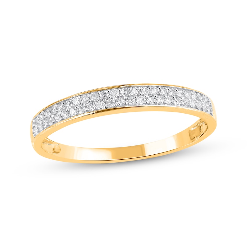 Main Image 1 of Diamond Two-Row Pavé Fashion Ring 1/5 ct tw 14K Yellow Gold