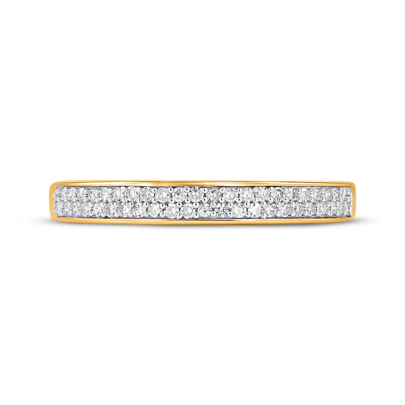 Main Image 3 of Diamond Two-Row Pavé Fashion Ring 1/5 ct tw 14K Yellow Gold