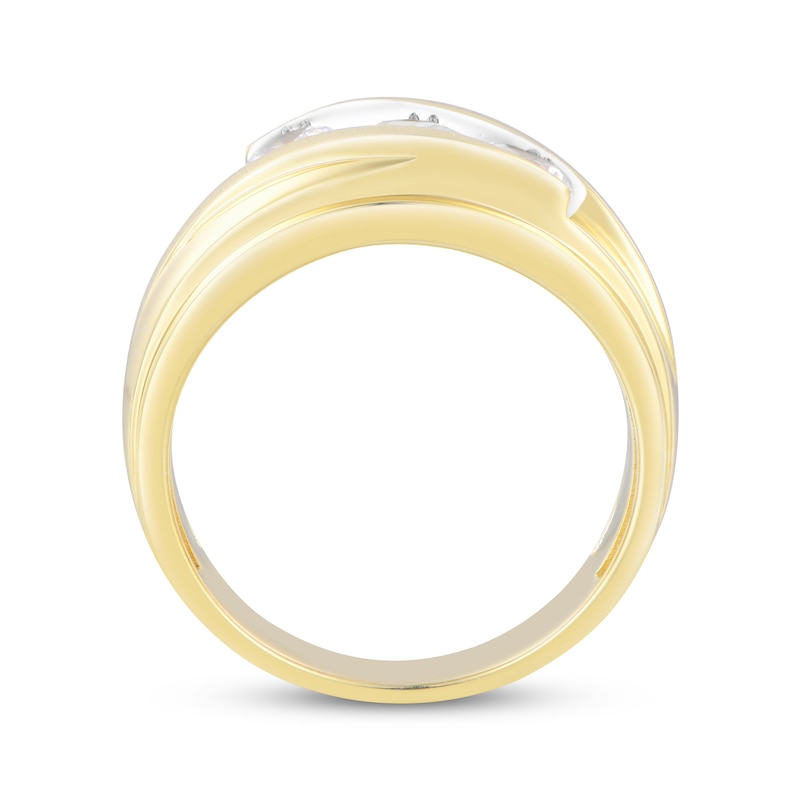 Main Image 3 of Men's Lab-Grown Diamonds by KAY Three-Stone Wedding Band 1-1/2 ct tw 14K Yellow Gold