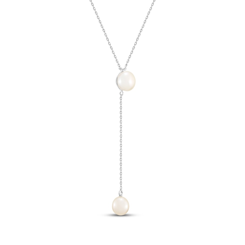 Main Image 2 of Cultured Pearl Y-Drop Necklace Sterling Silver 18&quot;