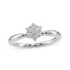 Thumbnail Image 1 of Diamond Flower Promise Ring 1/10 ct tw 10K White Gold