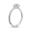 Thumbnail Image 1 of Multi-Diamond Cushion Halo Twist Promise Ring 1/6 ct tw 10K White Gold