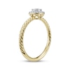 Thumbnail Image 2 of Multi-Diamond Cushion Halo Twist Promise Ring 1/6 ct tw 10K Yellow Gold