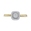 Thumbnail Image 3 of Multi-Diamond Cushion Halo Twist Promise Ring 1/6 ct tw 10K Yellow Gold