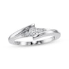 Thumbnail Image 1 of Diamond Bypass Three-Stone Promise Ring 1/8 ct tw 10K White Gold