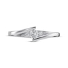 Thumbnail Image 3 of Diamond Bypass Three-Stone Promise Ring 1/8 ct tw 10K White Gold