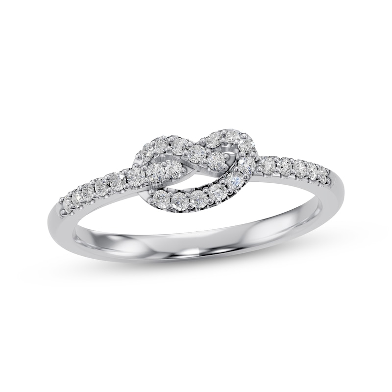 Main Image 1 of Diamond Knot Ring 1/5 ct tw 10K White Gold