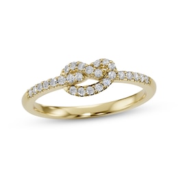 Diamond Knot Ring 1/5 ct tw 10K Yellow Gold