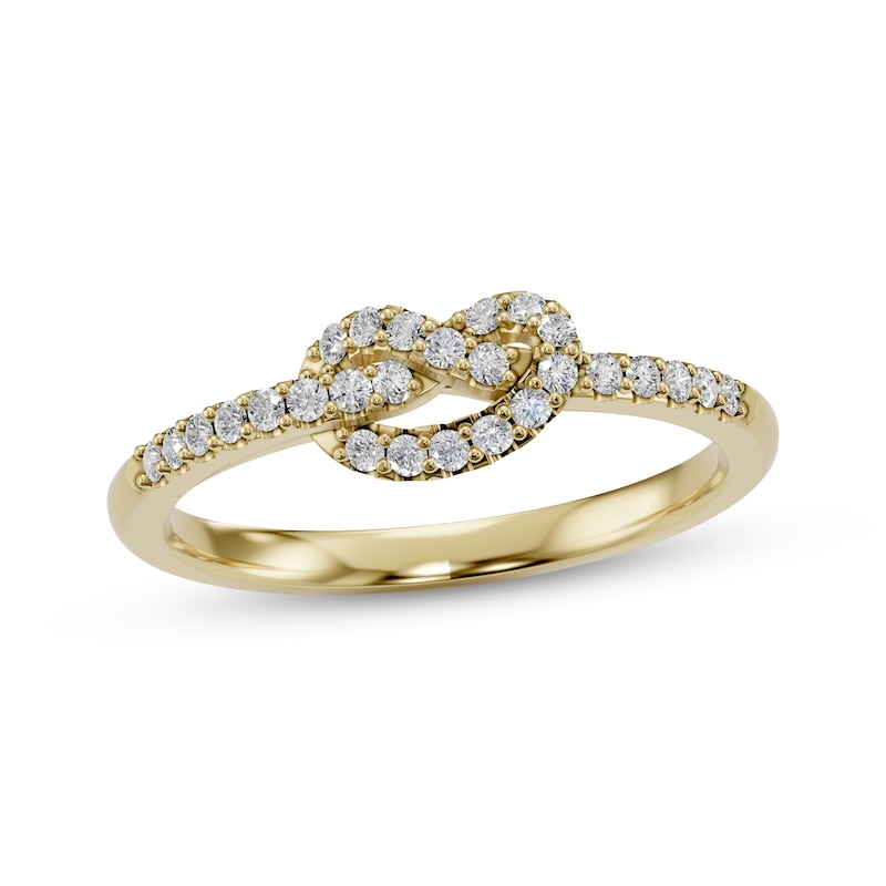 Main Image 1 of Diamond Knot Ring 1/5 ct tw 10K Yellow Gold